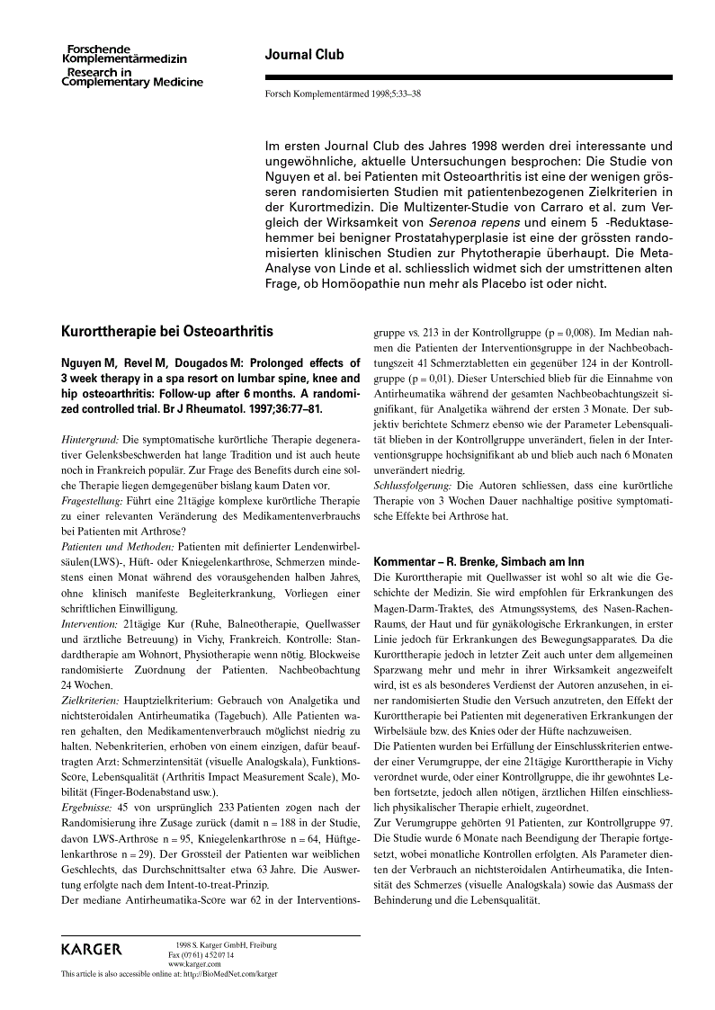 First page of Journal Club