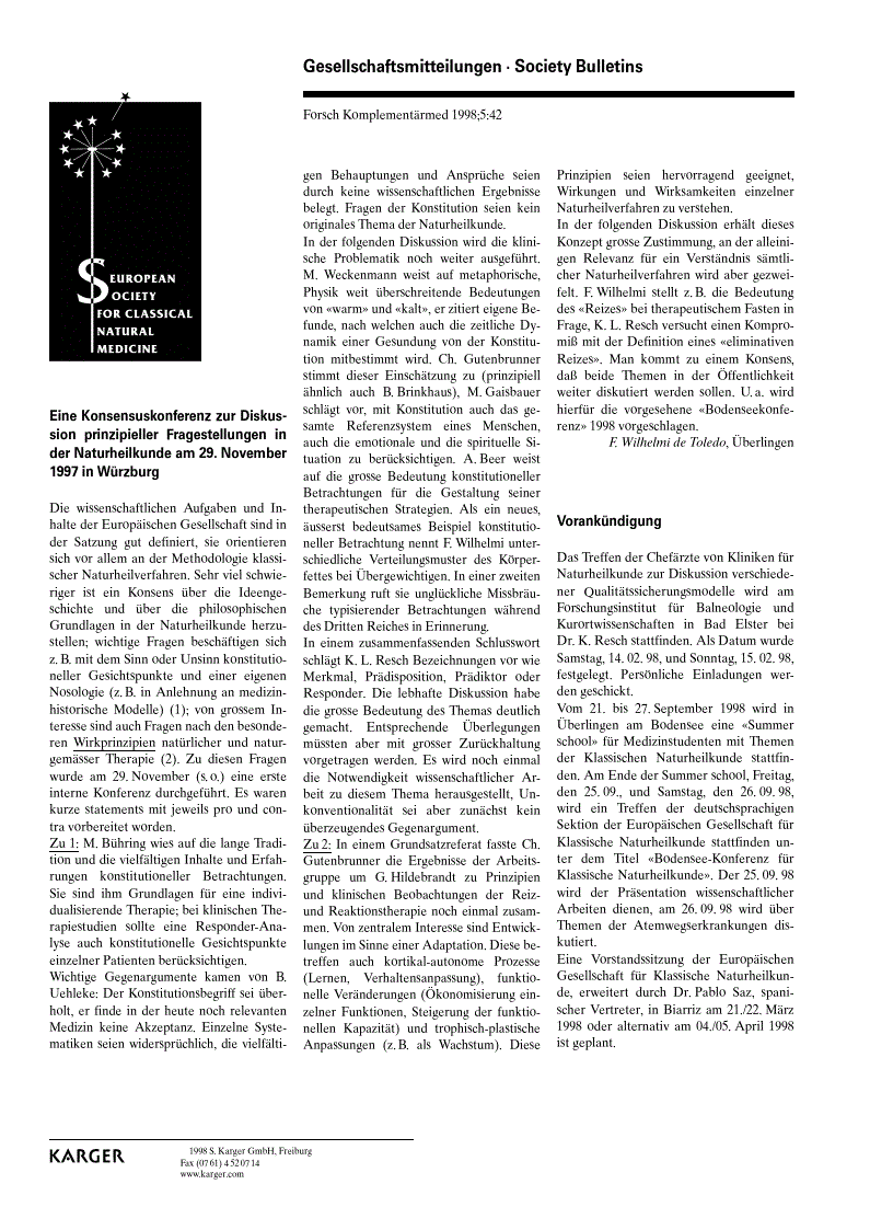 First page of Gesellschaftsmitteilungen · Society Bulletins