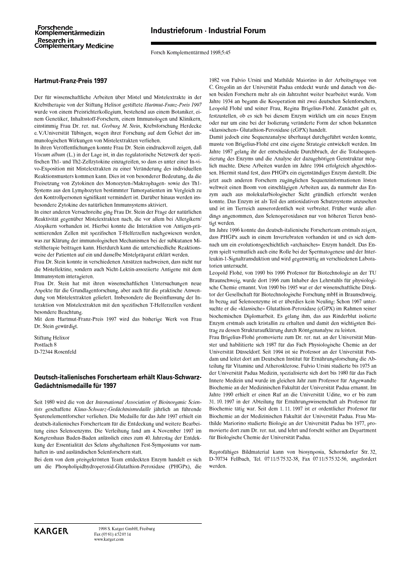 First page of Industrieforum · Industrial Forum