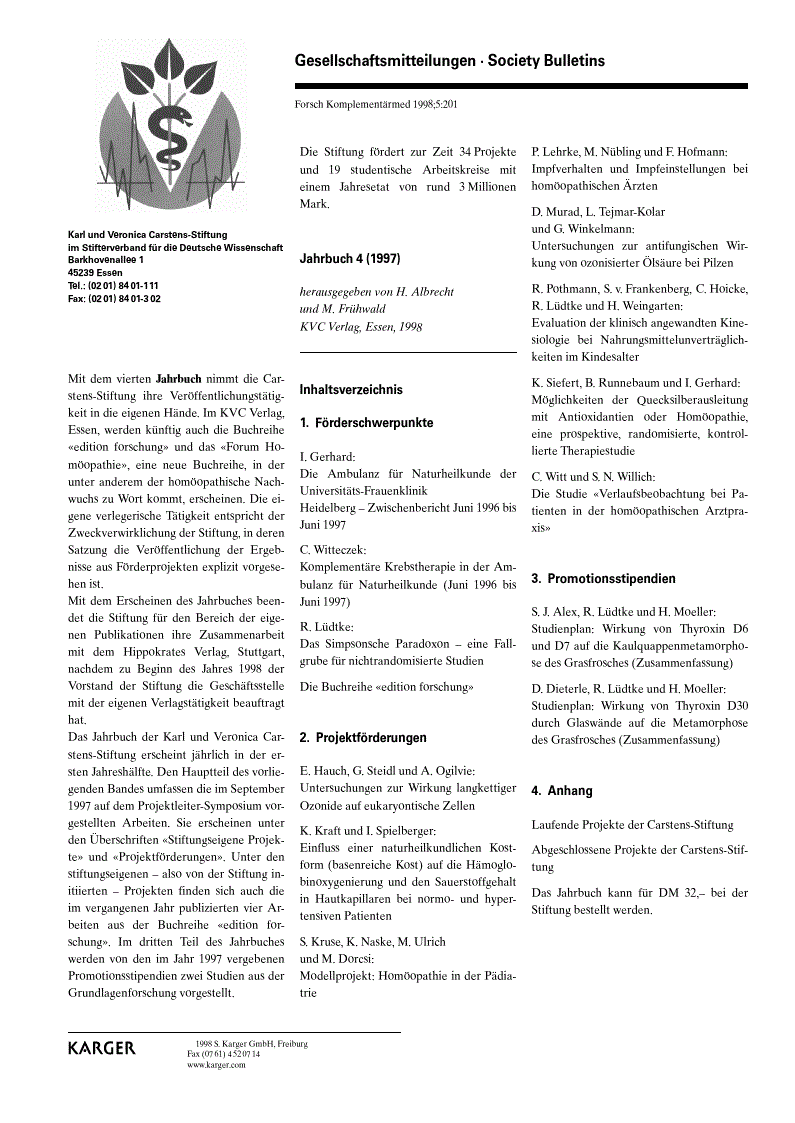 First page of Karl und Veronica Carstens-Stiftung