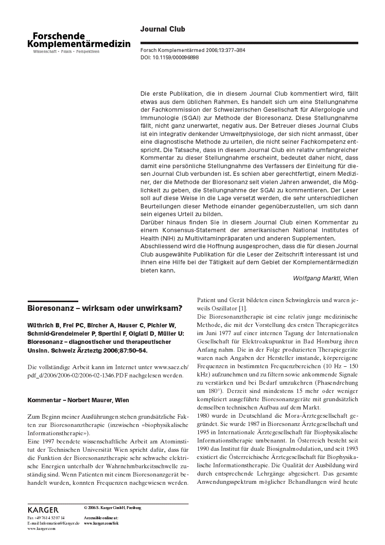 First page of Journal Club