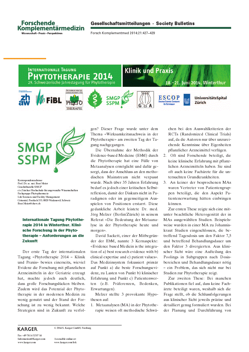 First page of Gesellschaftsmitteilungen · Society Bulletins