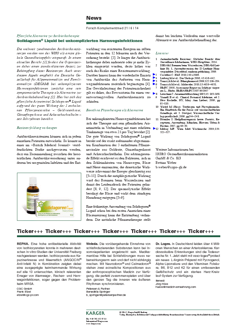 First page of News / Ticker