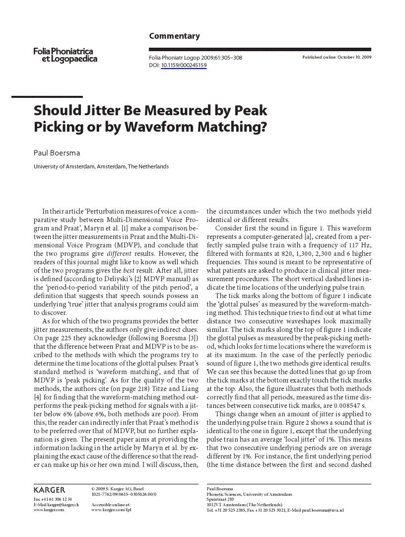 First page of Should Jitter Be Measured by Peak Picking or by Waveform Matching?
