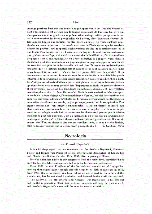 First page of Necrologia