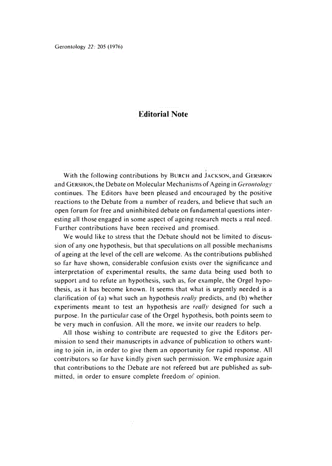 First page of Editorial Note