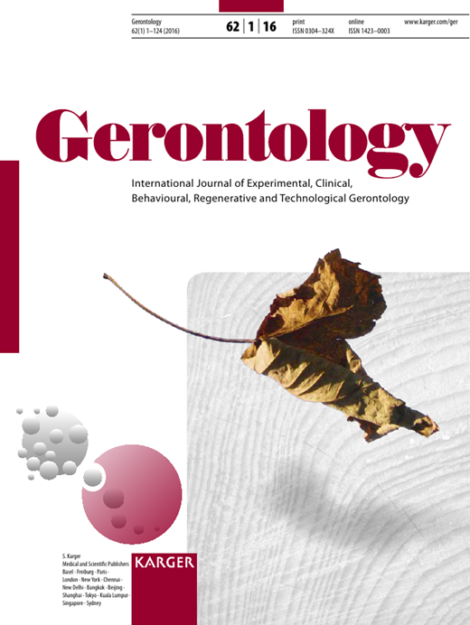 Gerontology Cover Image for Volume 62, Issue 1