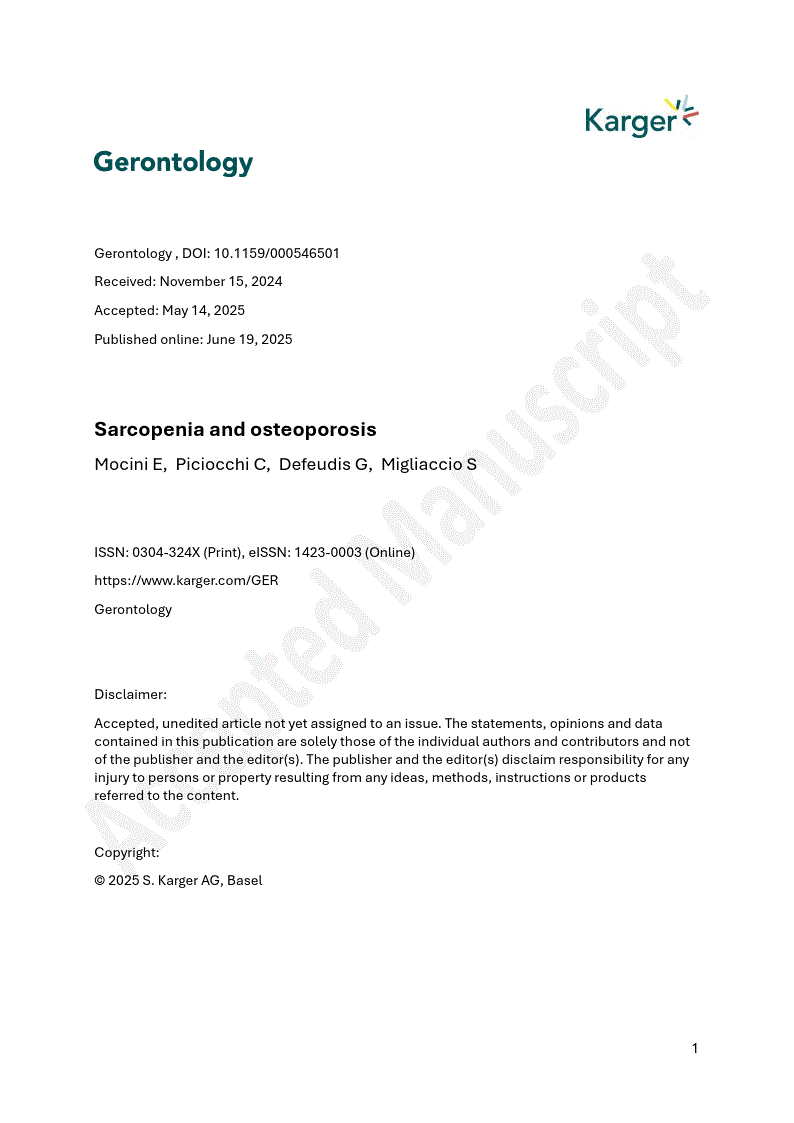 First page of Sarcopenia and osteoporosis