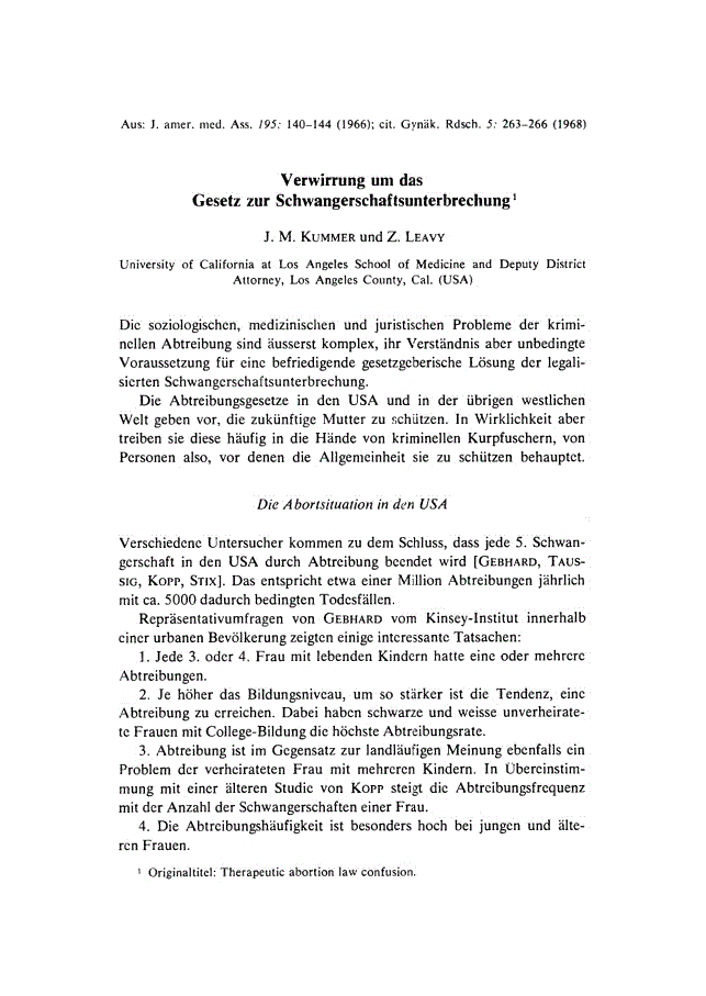 First page of Verwirrung und das Gesetz zur Schwangerschaftsunterbrechung
