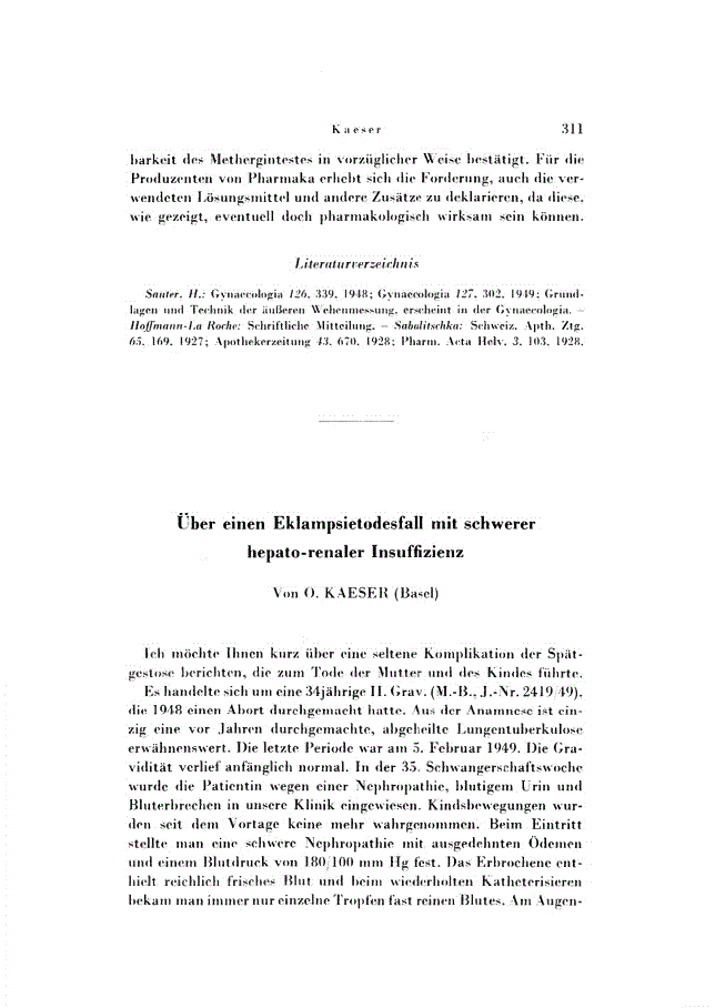 First page of über einen Eklampsietodesfall mit schwerer hepato-renaler Insuffizienz