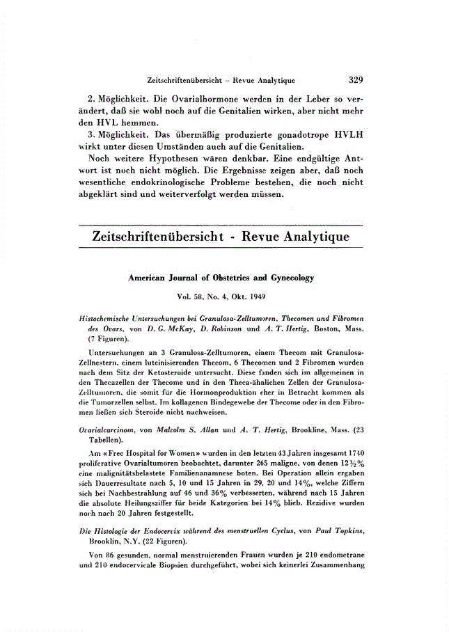 First page of Zeitschriftenübersicht - Revue Analytique