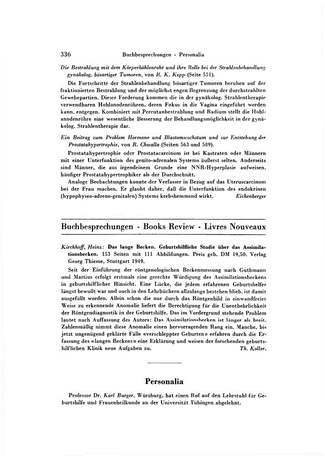 First page of Buchbesprechungen / Personalia
