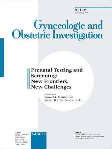 Gynecologic and Obstetric Investigation Cover Image for Volume 60, Issue 1