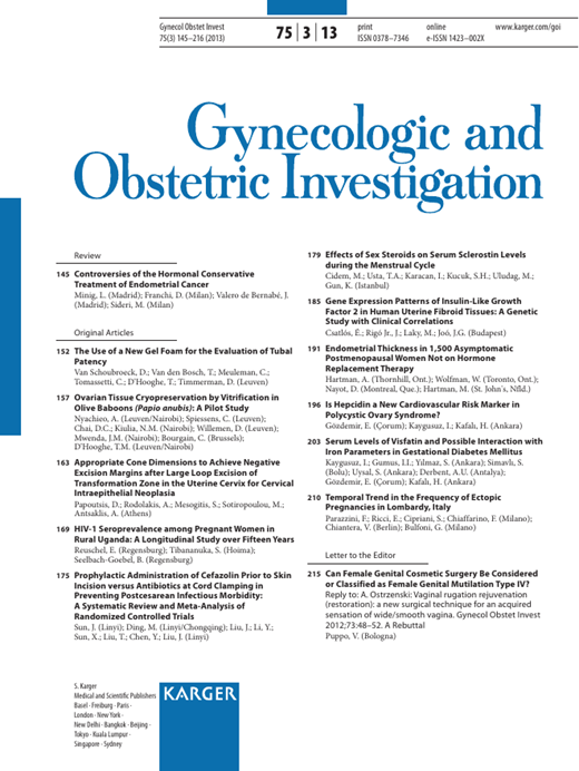 Gynecologic and Obstetric Investigation Cover Image for Volume 75, Issue 3