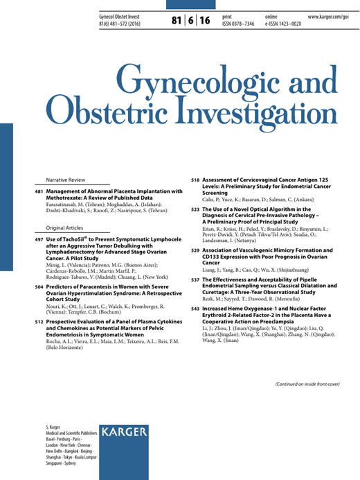 Gynecologic and Obstetric Investigation Cover Image for Volume 81, Issue 6