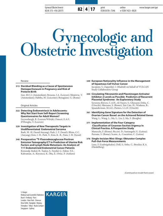 Gynecologic and Obstetric Investigation Cover Image for Volume 82, Issue 4