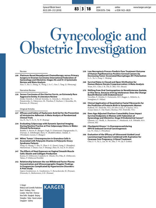 Gynecologic and Obstetric Investigation Cover Image for Volume 83, Issue 3
