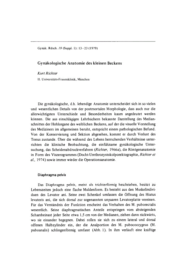 First page of Gynäkologische Anatomie des kleinen Beckens