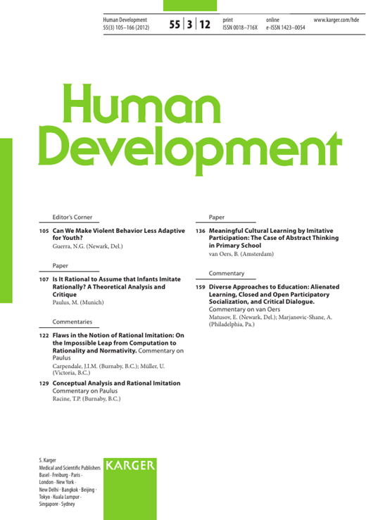 Human Development Cover Image for Volume 55, Issue 3