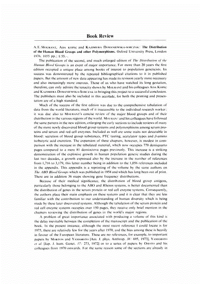 First page of Book Review