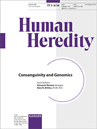 Human Heredity Cover Image for Volume 77, Issue 1-4