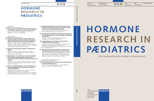 Hormone Research in Paediatrics Cover Image for Volume 77, Issue 3
