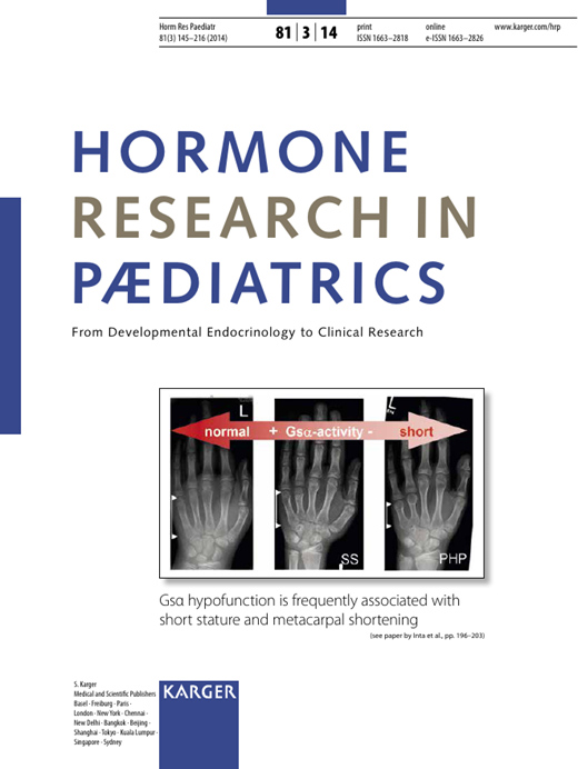 Hormone Research in Paediatrics Cover Image for Volume 81, Issue 3