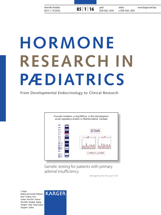 Hormone Research in Paediatrics Cover Image for Volume 85, Issue 1