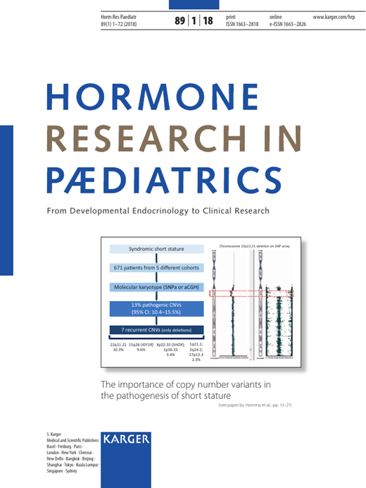 Hormone Research in Paediatrics Cover Image for Volume 89, Issue 1