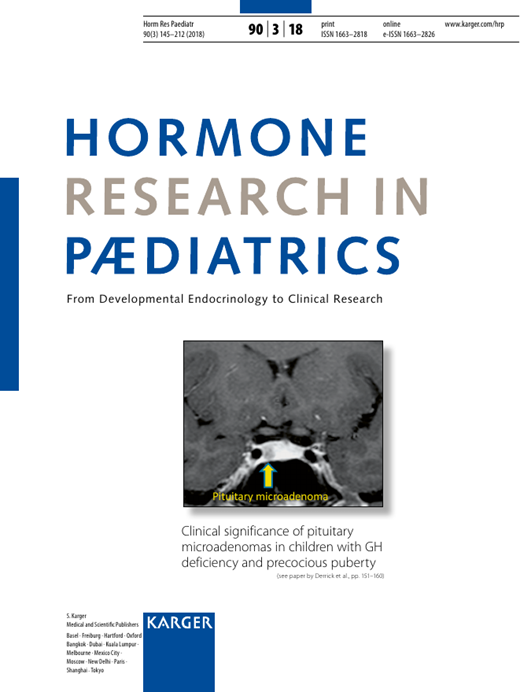 Hormone Research in Paediatrics Cover Image for Volume 90, Issue 3