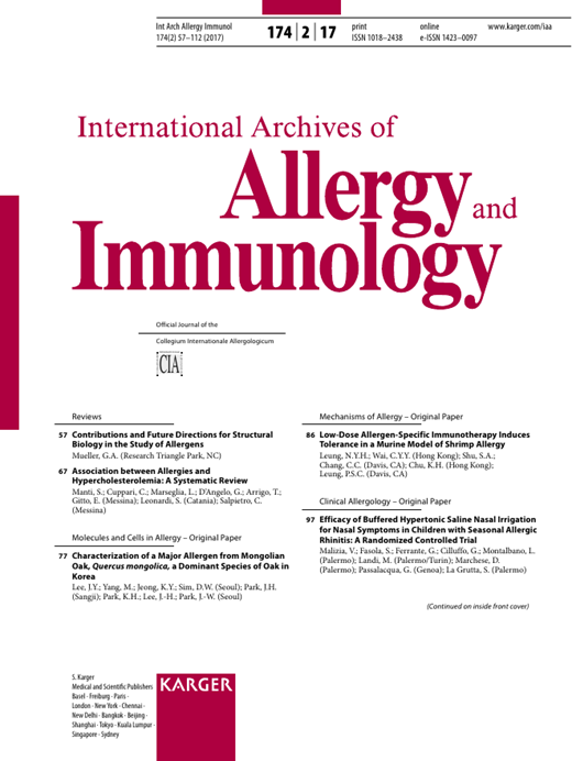 International Archives of Allergy and Immunology Cover Image for Volume 174, Issue 2
