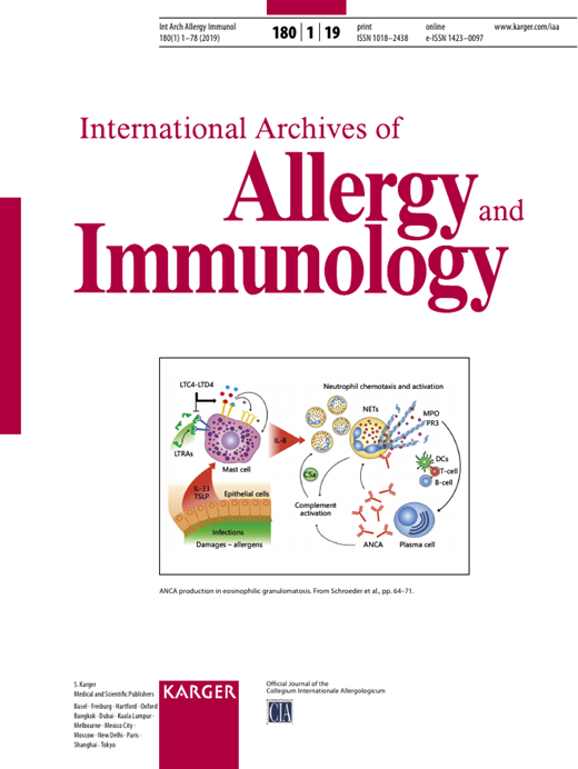 International Archives of Allergy and Immunology Cover Image for Volume 180, Issue 1