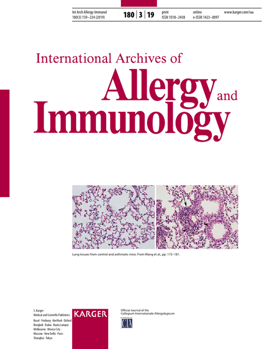 International Archives of Allergy and Immunology Cover Image for Volume 180, Issue 3