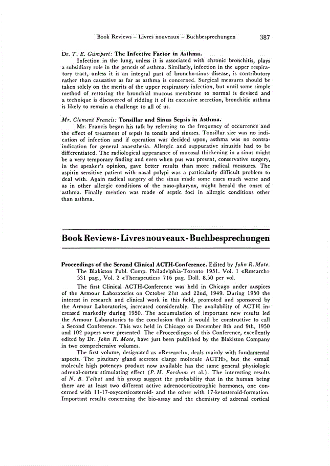 First page of Book Reviews – Livres nouveaux – Buchbesprechungen