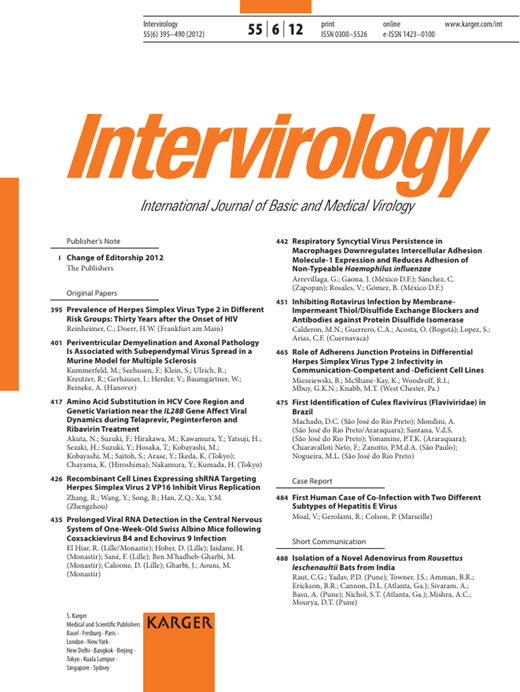 Intervirology Cover Image for Volume 55, Issue 6