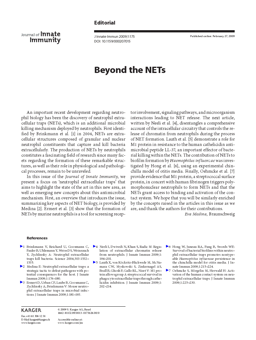 First page of Beyond the NETs