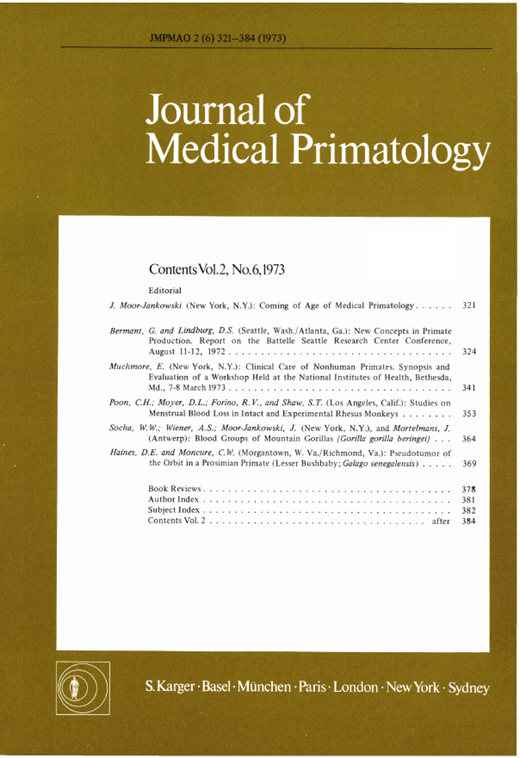 New Concepts in Primate Production Journal of Medical Primatology