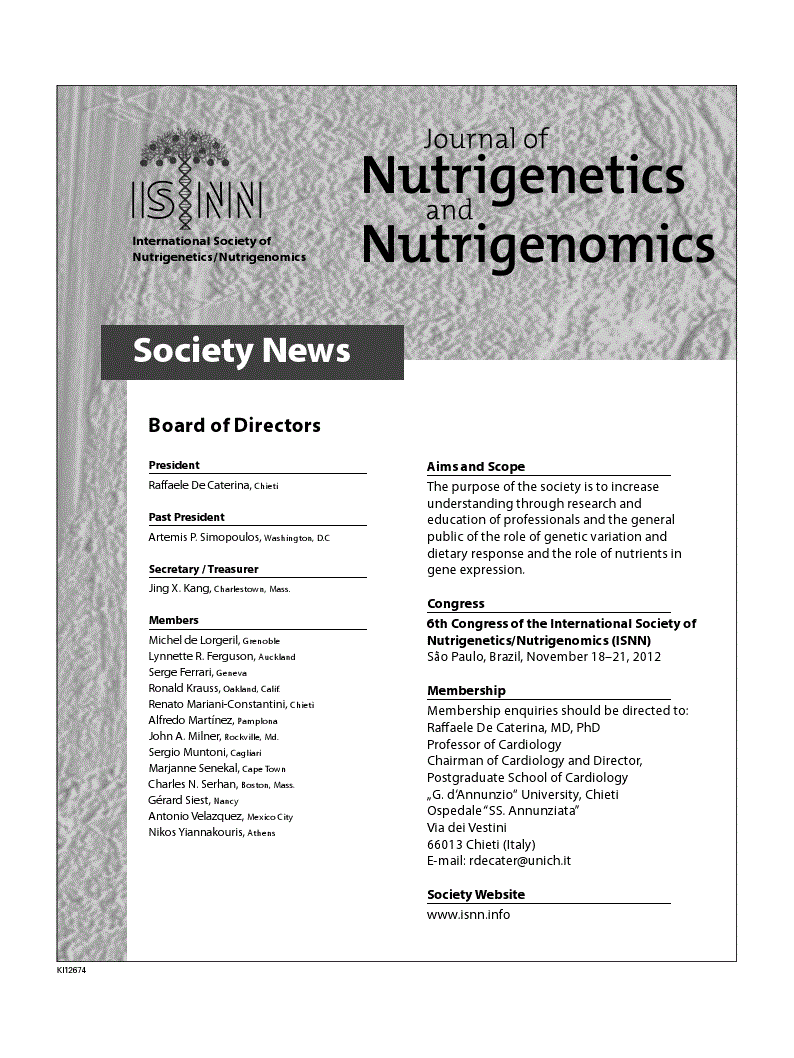 First page of ISNN Society News