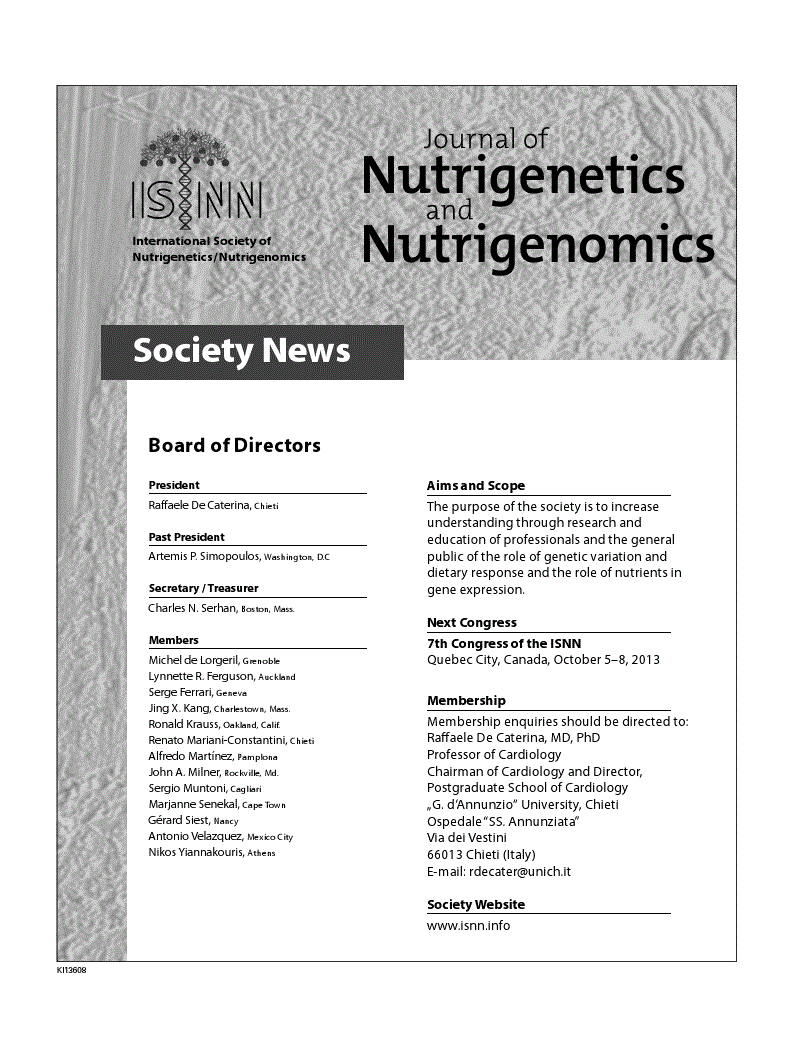 First page of ISNN Society News