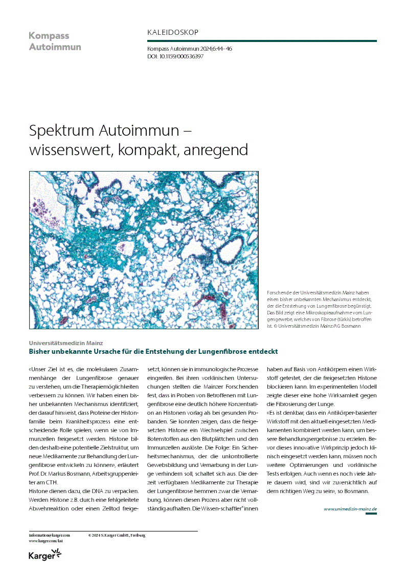 First page of Spektrum Autoimmun – wissenswert, kompakt, anregend