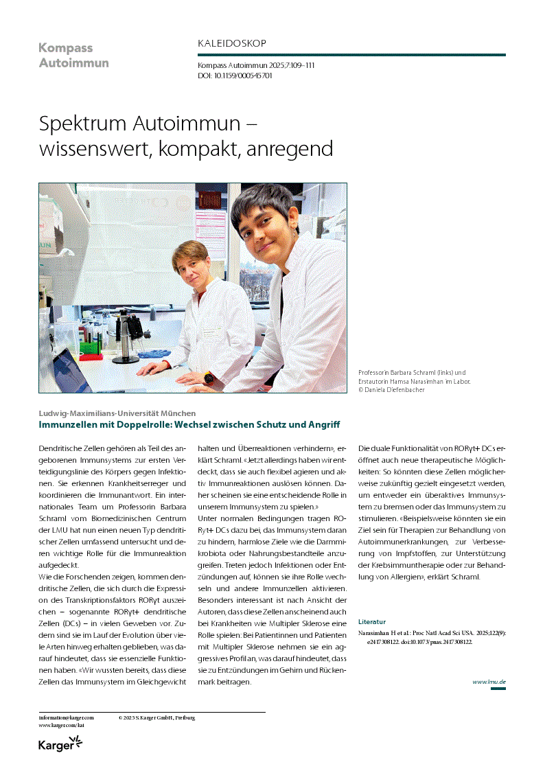 First page of Spektrum Autoimmun – wissenswert, kompakt, anregend