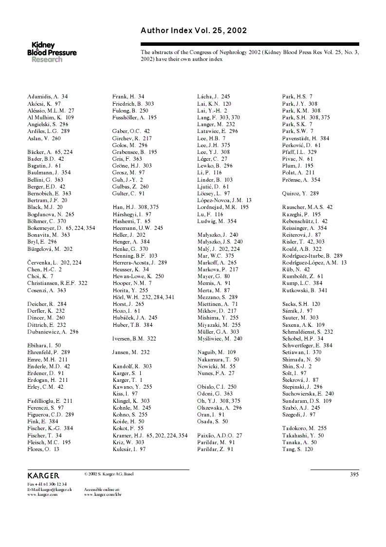 First page of Author Index Vol. 25, 2002