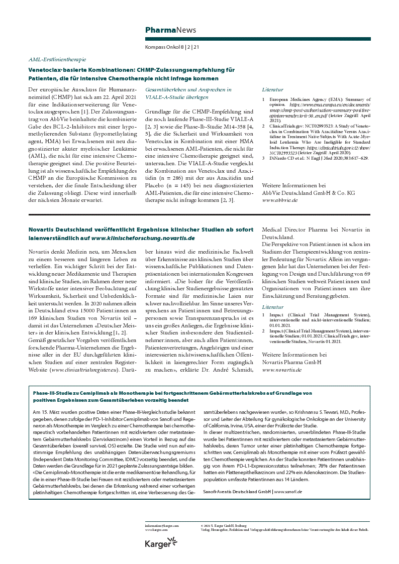 First page of PharmaNews