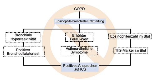 Abb. 1. Einige irrtümliche Assoziationen, die Ärzte bei der Beurteilung von COPD-Patienten häufig vornehmen.