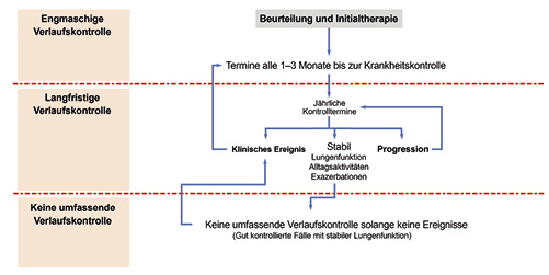 Abb. 3. Verschiedene Stufen der Verlaufskontrolle bei Patienten mit COPD.