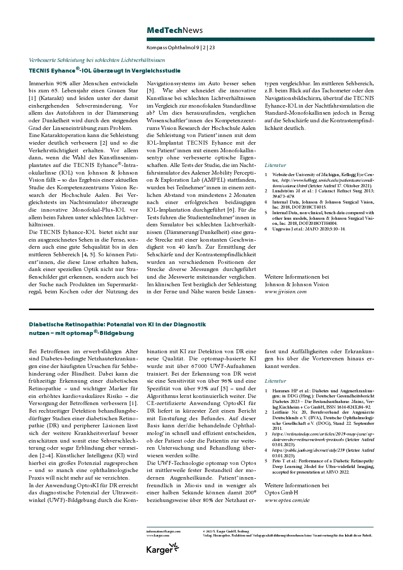 First page of MedTechNews