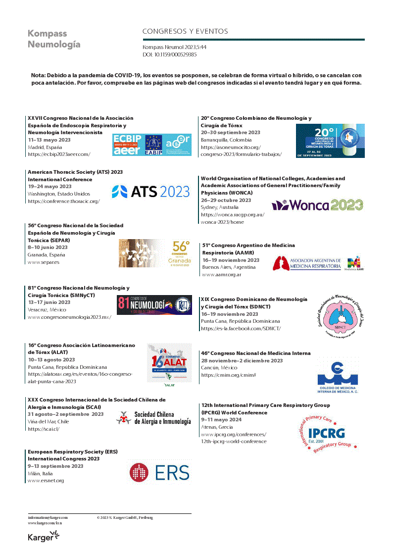 First page of Congresos y eventos