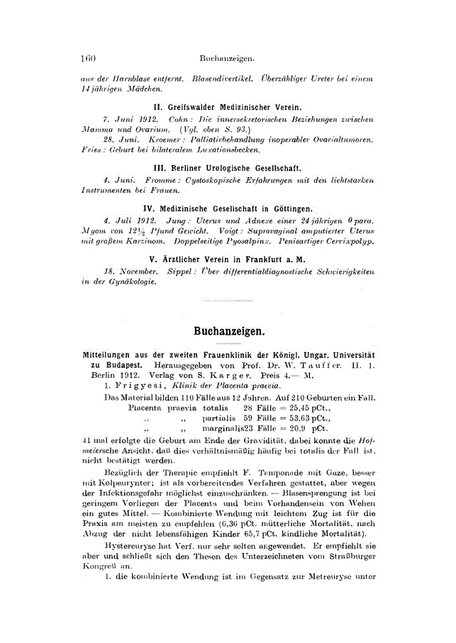 First page of Buchanzeigen