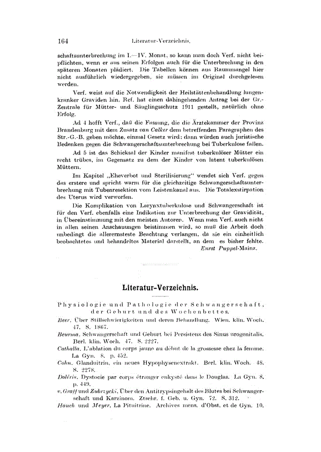 First page of Literatur-Verzeichnis