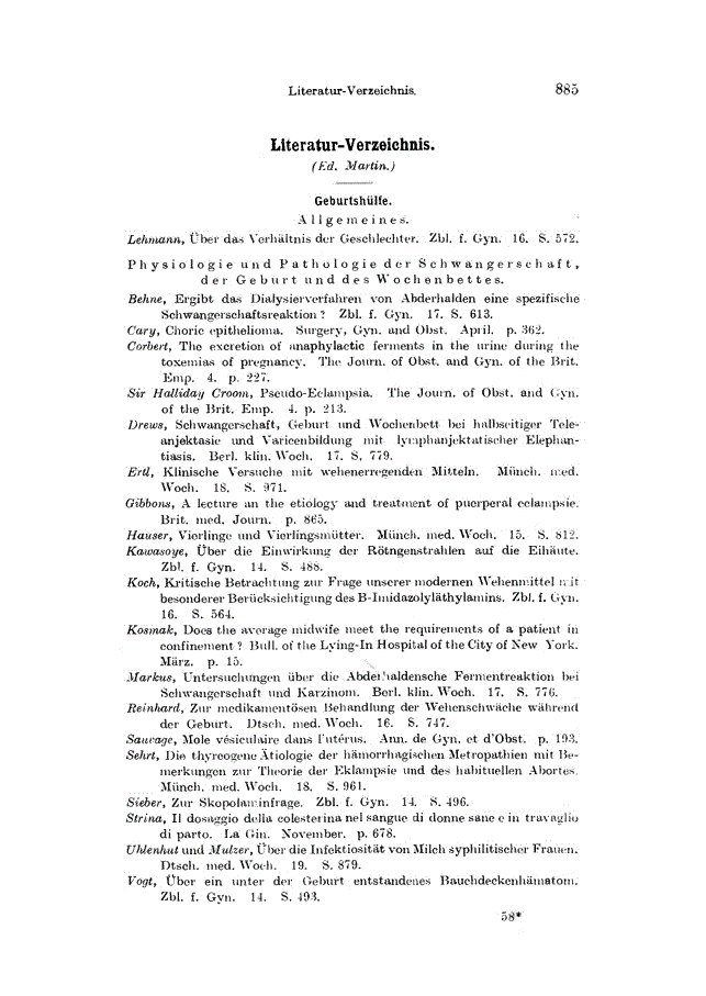 First page of Literatur-Verzeichnis